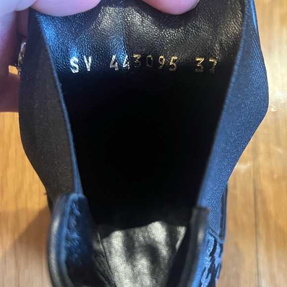 Saint Laurent Women Black Silver Glitter Suede Stars Ankle Cowboy Boot - Picture 7 of 11